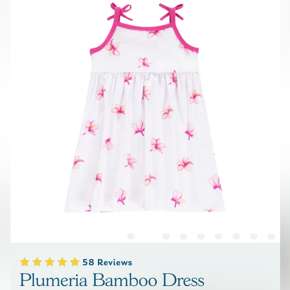 Coco Moon Hawaii plumeria Floral Kids toddler girls Dress Pink and White